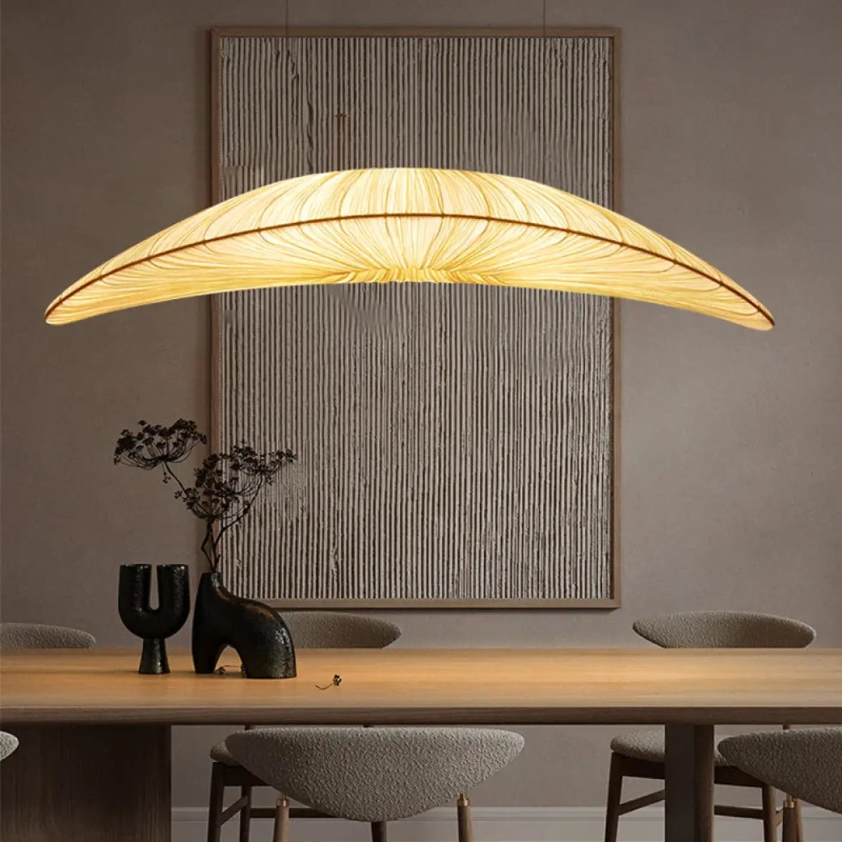 Lampe Suspendue Feuille Courbée Dorée