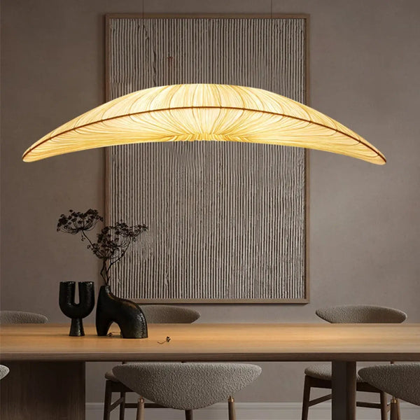 Lampe Suspendue Feuille Courbée Dorée