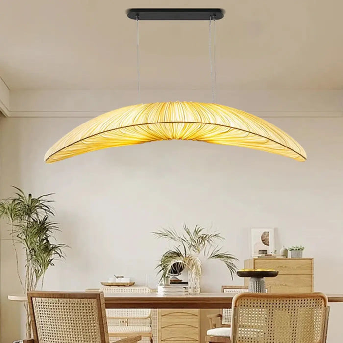 Lampe Suspendue Feuille Courbée Dorée