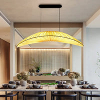 Lampe Suspendue Feuille Courbée Dorée