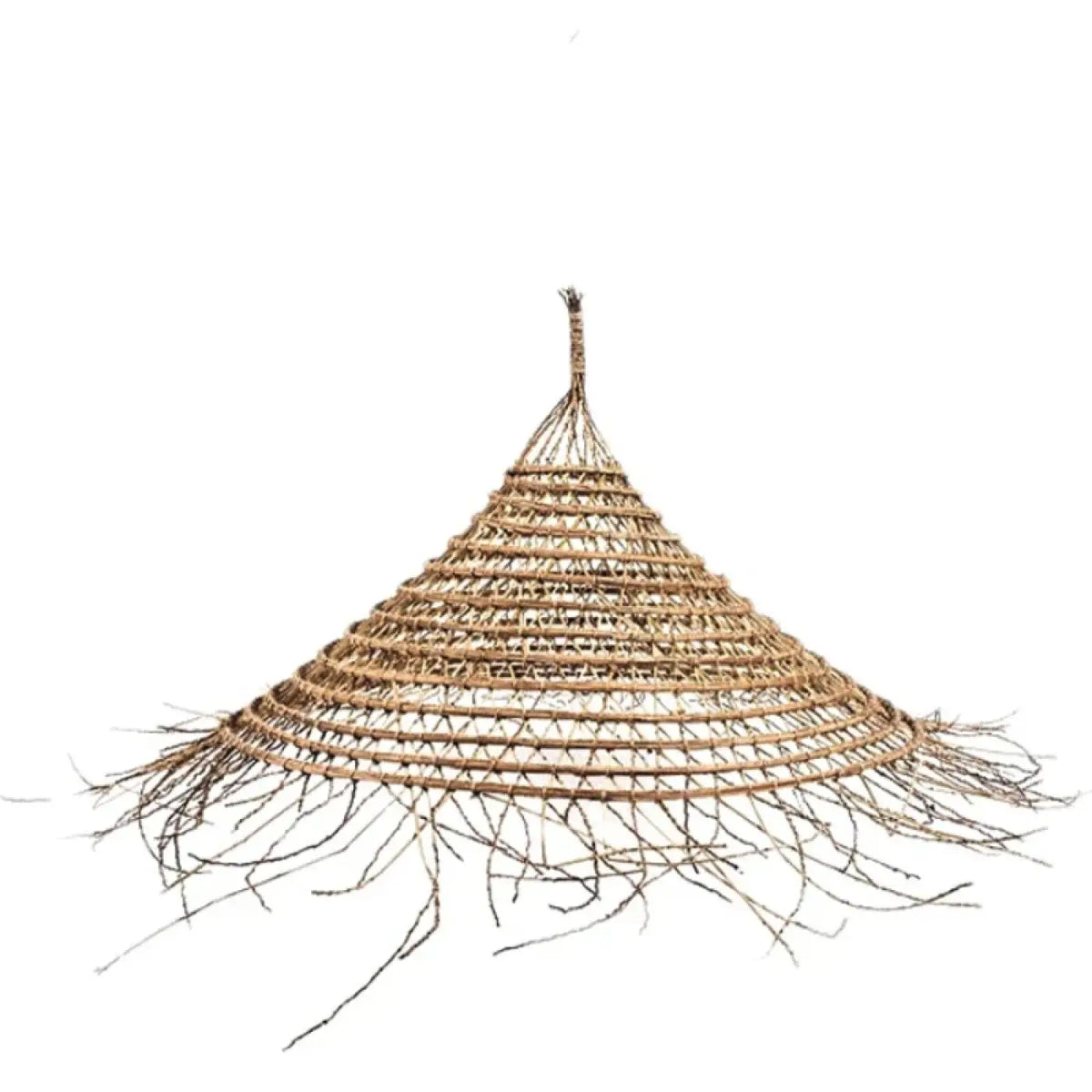 Lampe Suspendue Conique en Fibres Naturelles