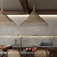 Lampe Suspendue Conique en Fibres Naturelles