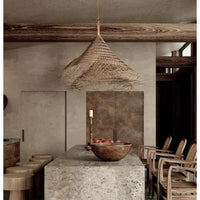 Lampe Suspendue Conique en Fibres Naturelles