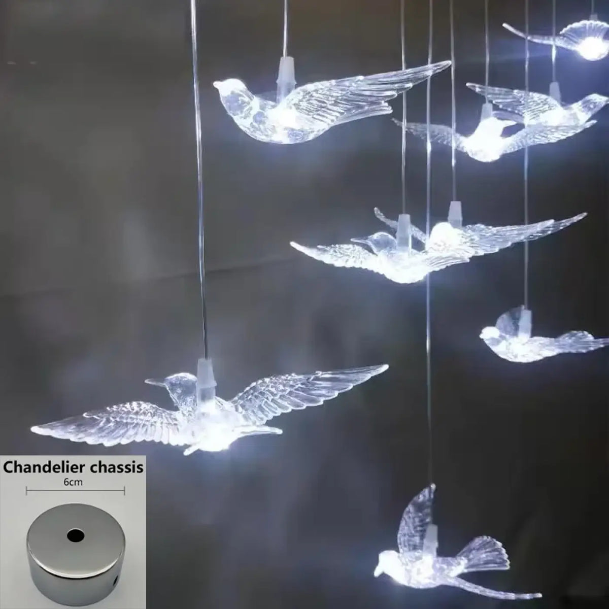 Lampe Suspendue Oiseaux en Verre pour Chambre et Salon