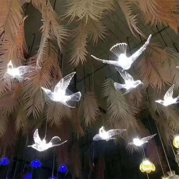Lampe Suspendue Oiseaux en Verre pour Chambre et Salon