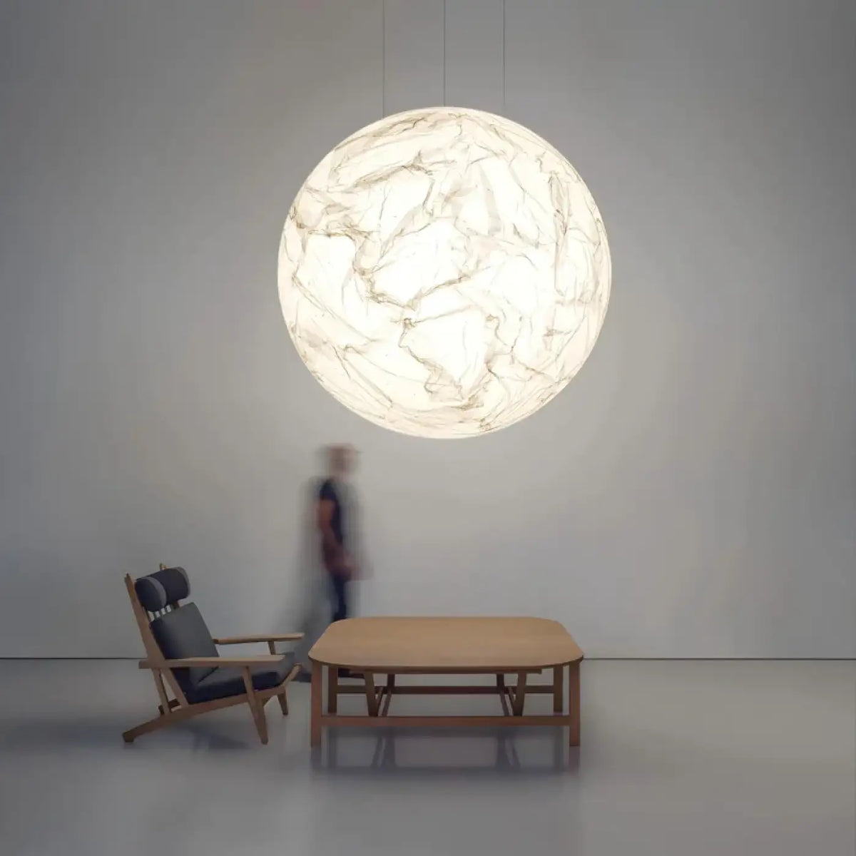 Lampe Suspendue Globe Marbré pour Salle à Manger