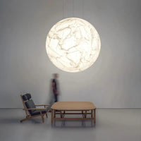 Lampe Suspendue Globe Marbré pour Salle à Manger