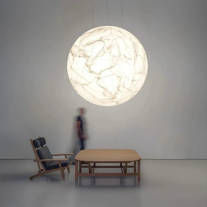 Lampe Suspendue Globe Marbré pour Salle à Manger