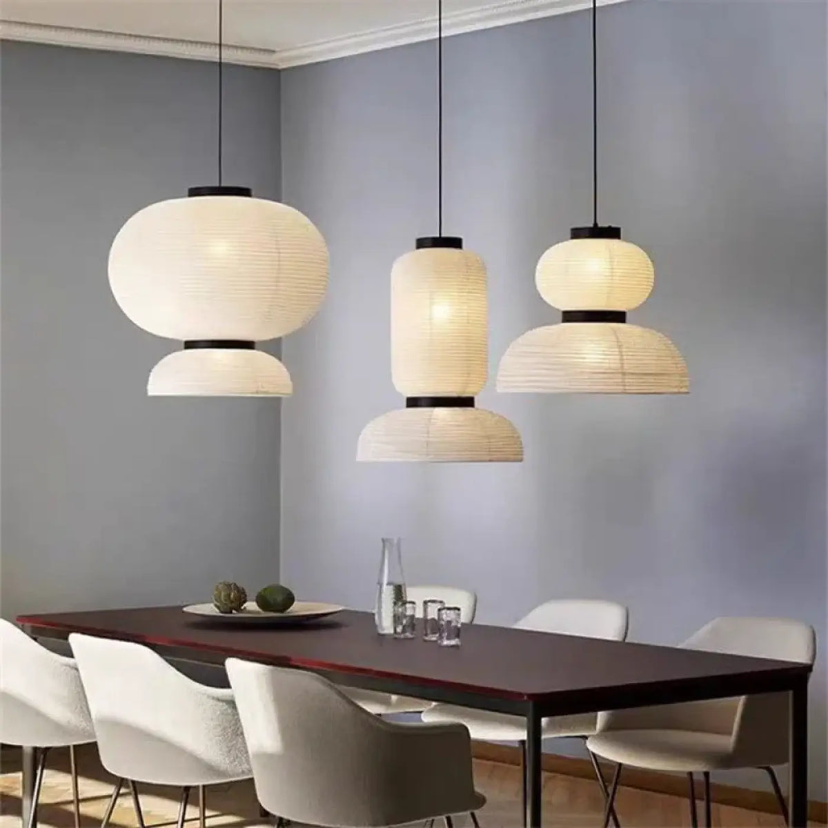 Lampe Suspendue Japandi en Papier Tissé