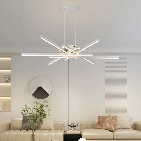 Lampe Suspendue LED Croisée pour Salon Moderne
