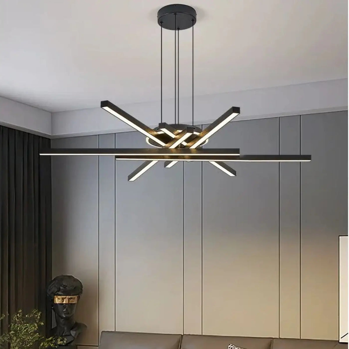Lampe Suspendue LED Croisée pour Salon Moderne