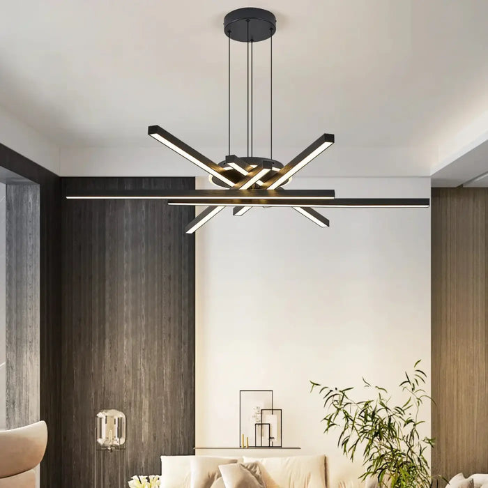 Lampe Suspendue LED Croisée pour Salon Moderne