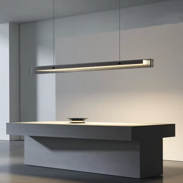 Suspension LED Horizontale en Verre Strié