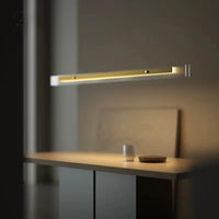 Suspension LED Horizontale en Verre Strié