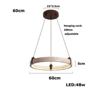 Lampe Suspendue Pierre Jaune et Verre Opalin