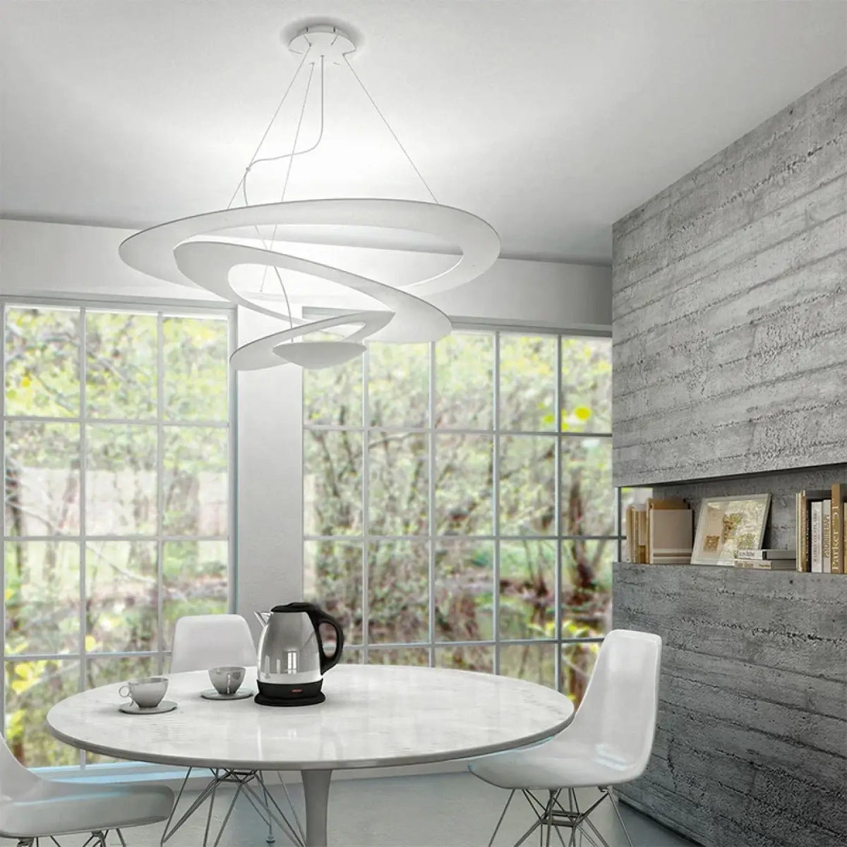 Lampe Suspendue LED Spirale Blanc Mat