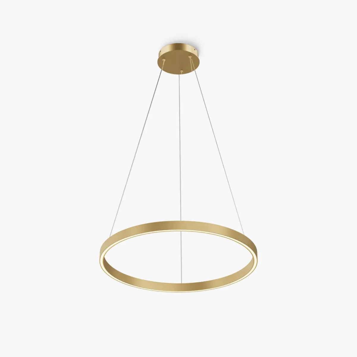 Suspension anneau LED format 80 cm en finition dorée