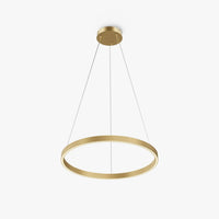 Suspension anneau LED format 80 cm en finition dorée