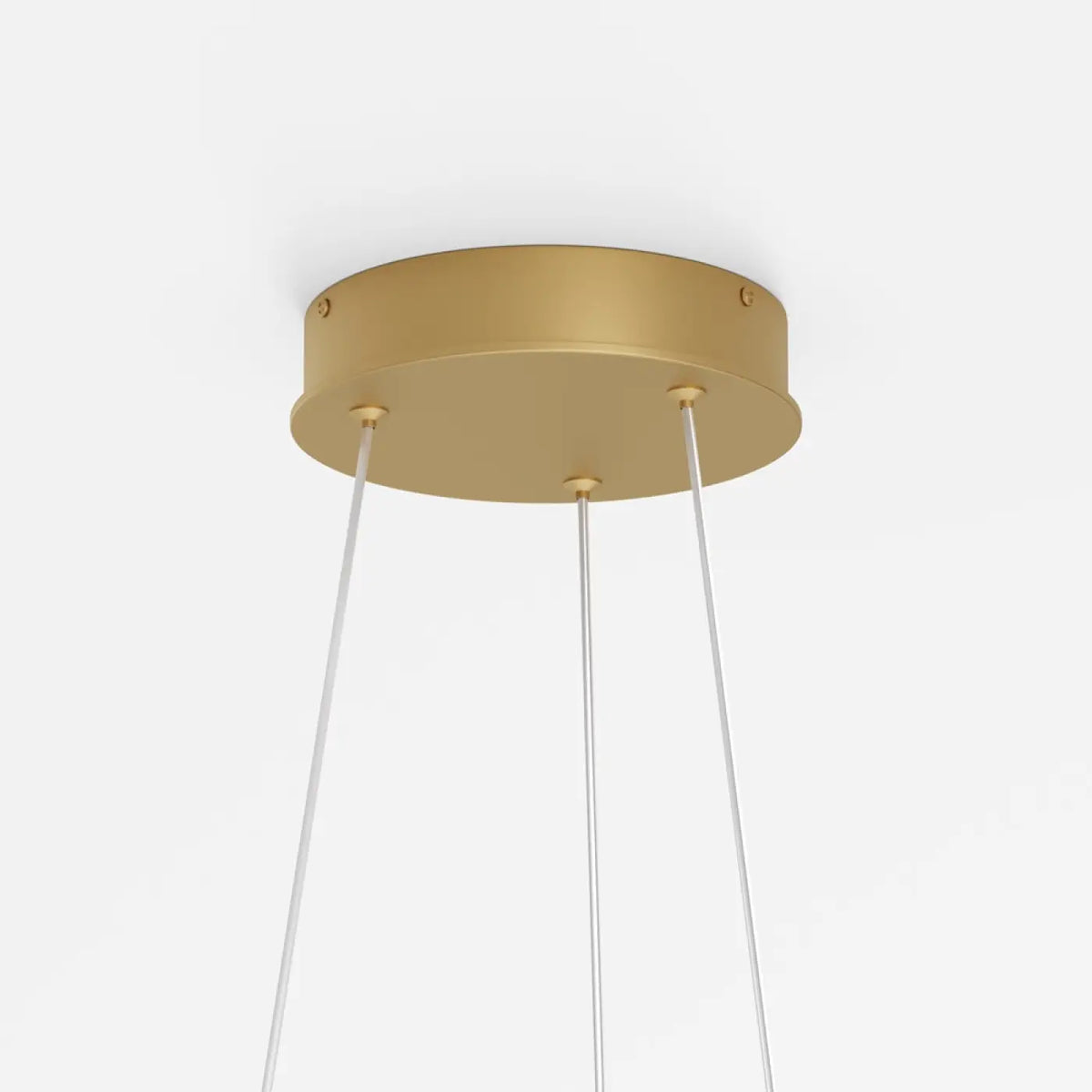 Suspension anneau LED dorée au-dessus d'une table à manger, vue 7