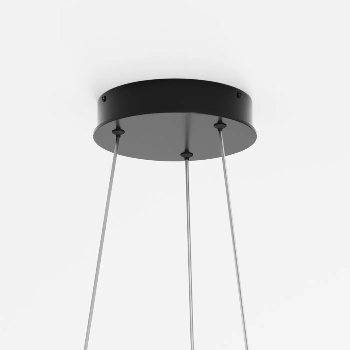 Détail du cercle lumineux de la suspension anneau LED
