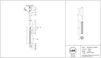 Suspension cylindrique dorée associée à une applique murale assortie