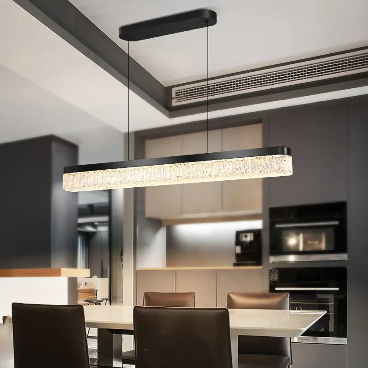 Suspension Linéaire Effet Cristal pour Salon