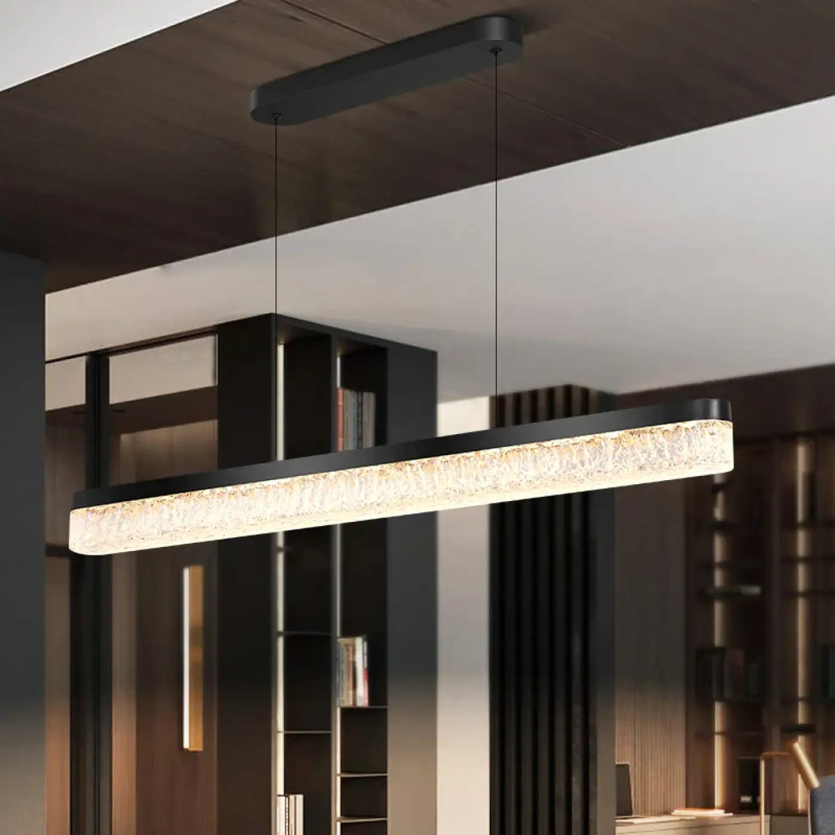 Suspension Linéaire Effet Cristal pour Salon