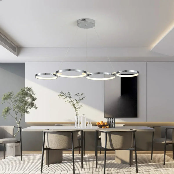 Suspension LED à Anneaux pour Salon Chic