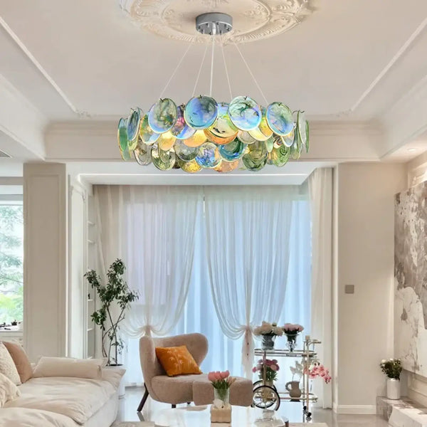 Lampe Suspendue Artistique en Verre Multicolore