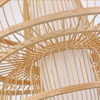 Lampe Suspendue Sculptée en Bambou Naturel