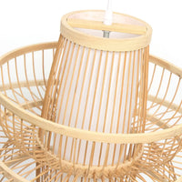 Lampe Suspendue Sculptée en Bambou Naturel