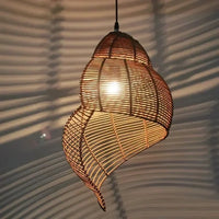 Lampe Suspendue Bigorneau en Bambou et Rotin