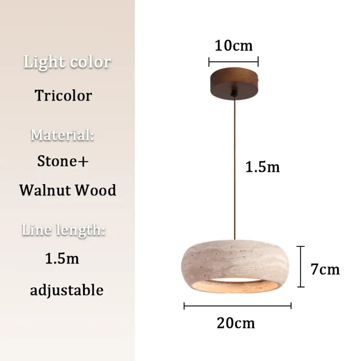 Lampe Suspendue Blanche en Pierre Style Vintage