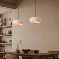 Lampe Suspendue Blanche en Pierre Style Vintage