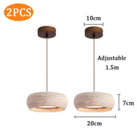 Lampe Suspendue Blanche en Pierre Style Vintage