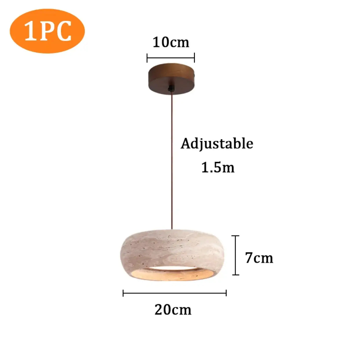 Lampe Suspendue Blanche en Pierre Style Vintage