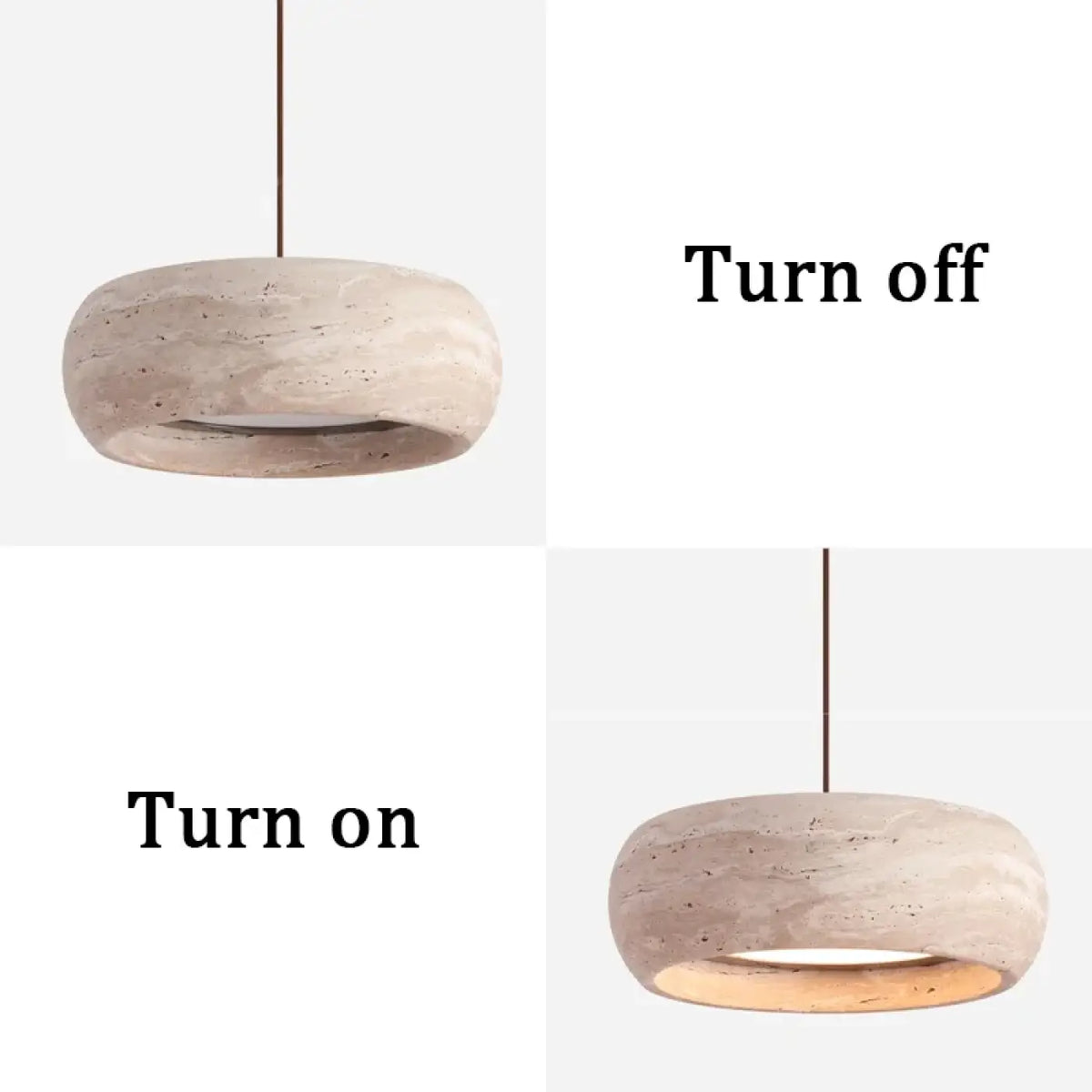 Lampe Suspendue Blanche en Pierre Style Vintage