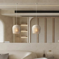 Lampe Suspendue en Fil Tissé Blanc ou Noir