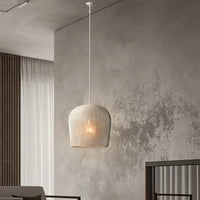 Lampe Suspendue en Fil Tissé Blanc ou Noir