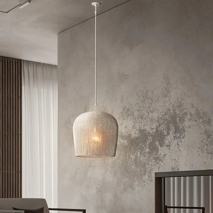 Lampe Suspendue en Fil Tissé Blanc ou Noir
