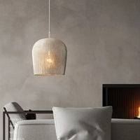 Lampe Suspendue en Fil Tissé Blanc ou Noir