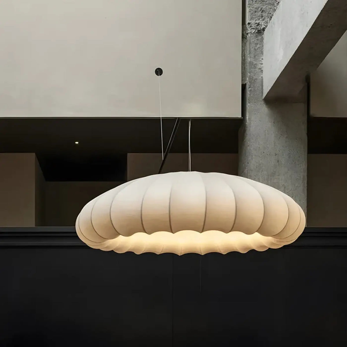 Lampe Suspendue Blanche Forme Citrouille