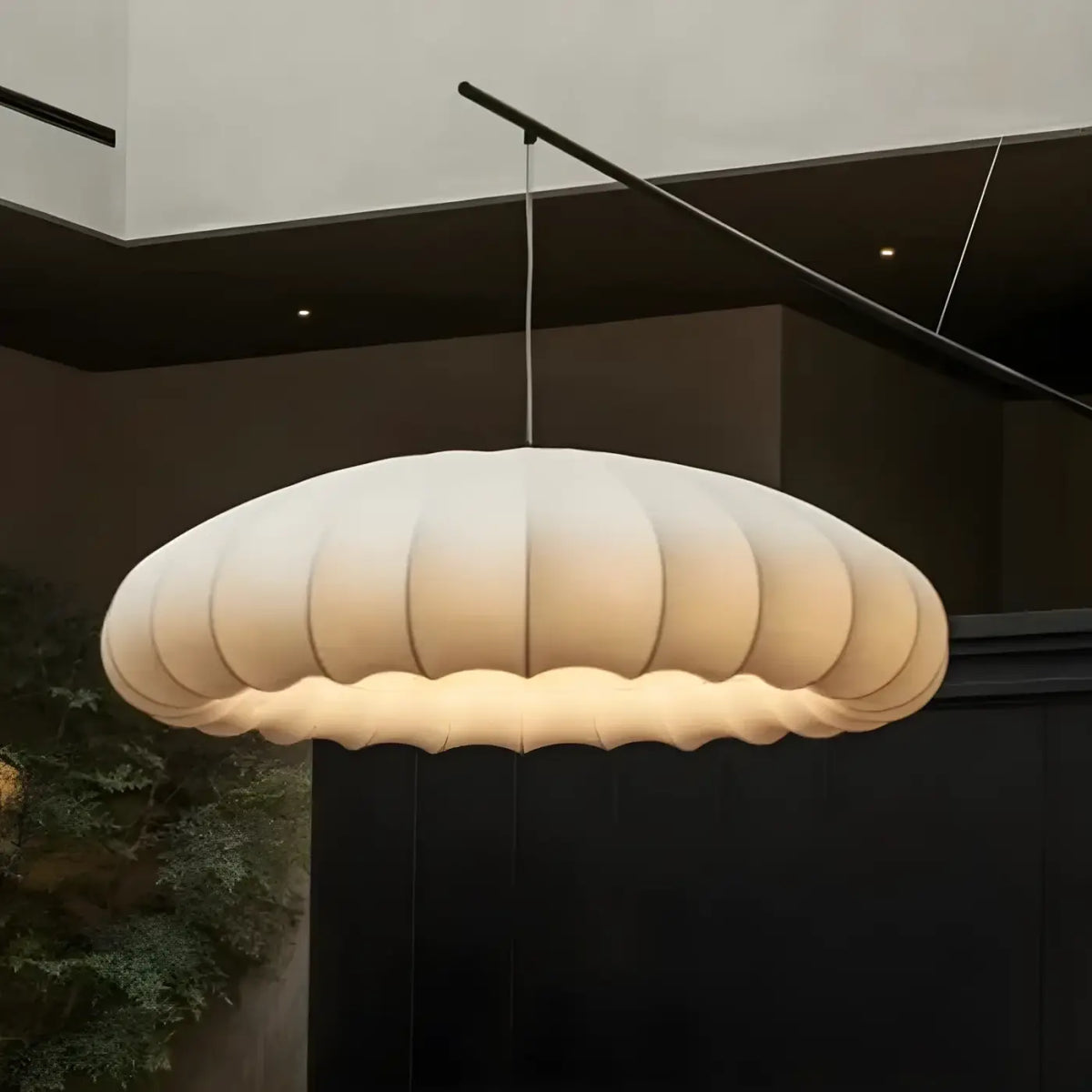 Lampe Suspendue Blanche Forme Citrouille