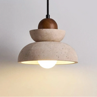 Lampe Suspendue Bois et Pierre Épurée
