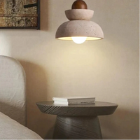 Lampe Suspendue Bois et Pierre Épurée