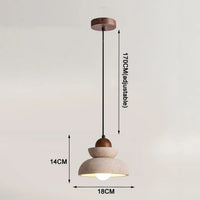 Lampe Suspendue Bois et Pierre Épurée