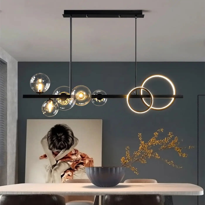 Lampe Suspendue Atelier en Verre Ambré