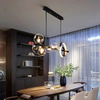 Lampe Suspendue Atelier en Verre Ambré