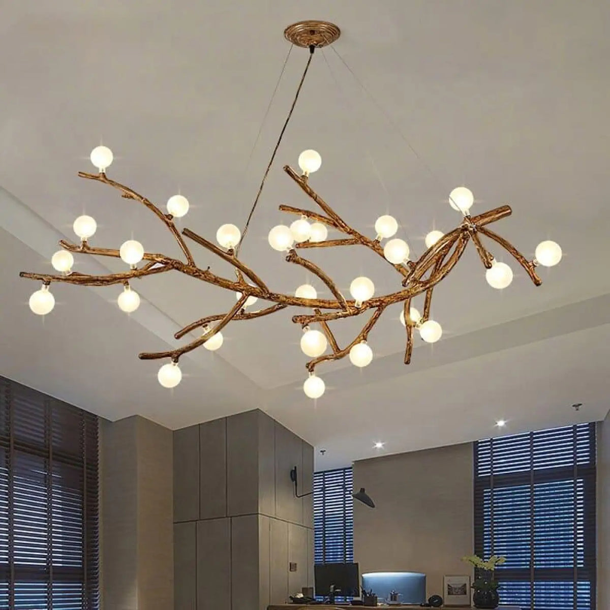 Lampe Suspendue Branche Naturelle en Bois