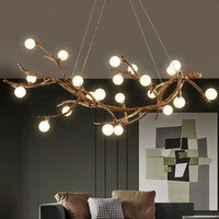 Lampe Suspendue Branche Naturelle en Bois